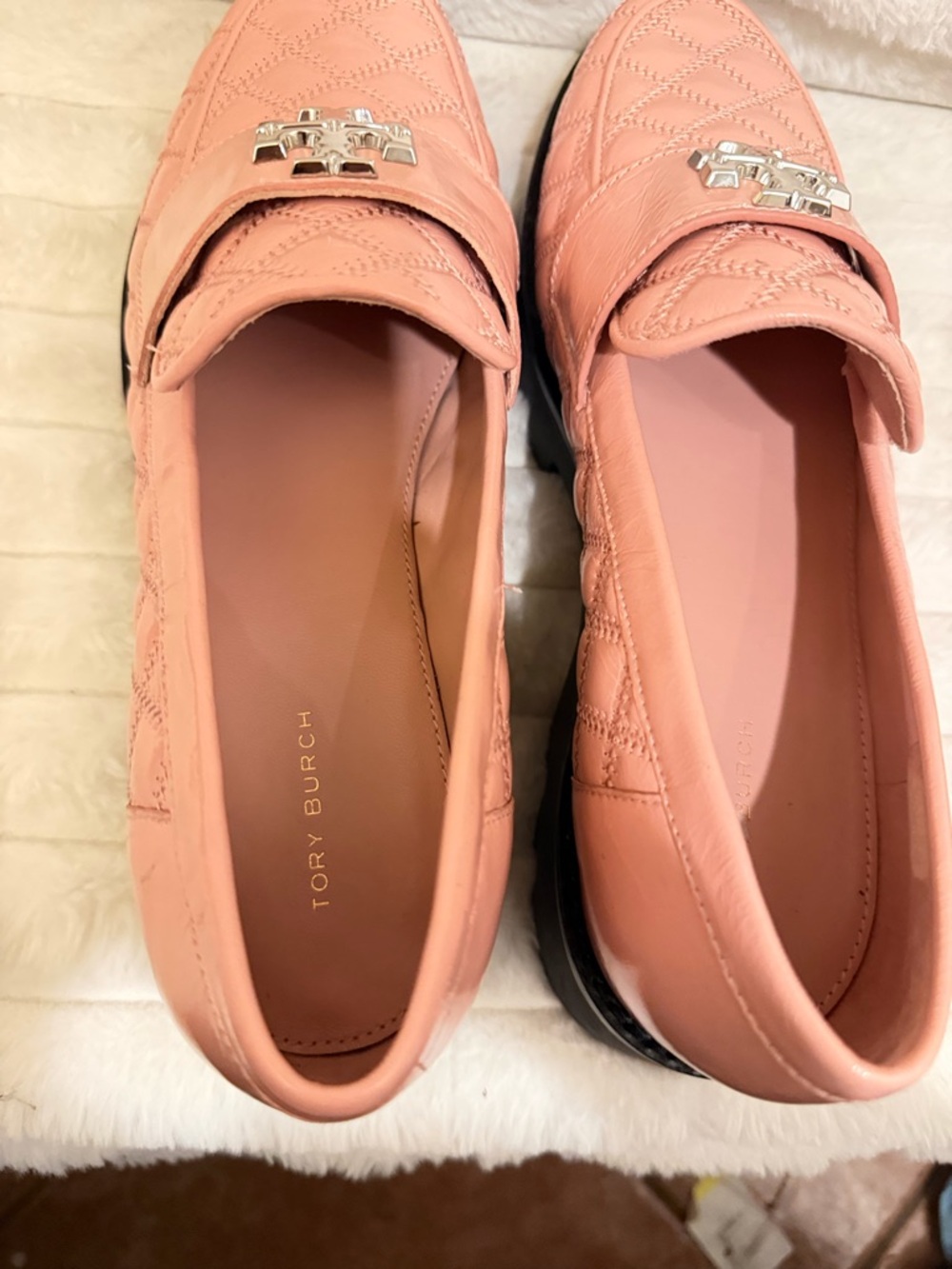 NEW Tory Burch Mini Everly Chunky Quilted Patent Loafers Women's, - Picture 4 of 9